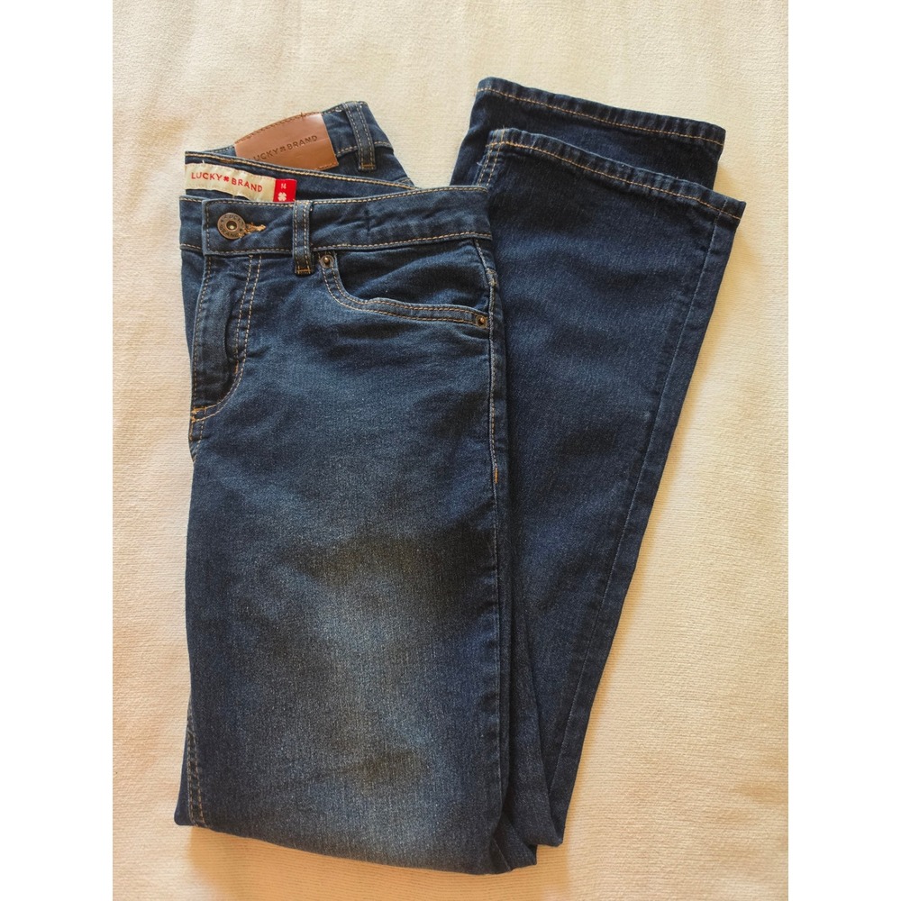 Lucky Brand Girls Bootcut Jeans Dark Wash Denim Size 14 Adjustable Waist